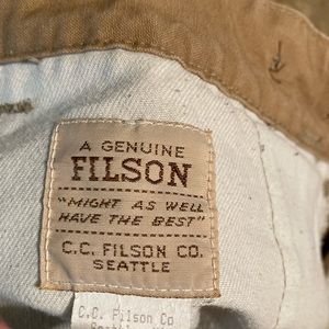 Mens Filson Upland Brush pants size 34x32